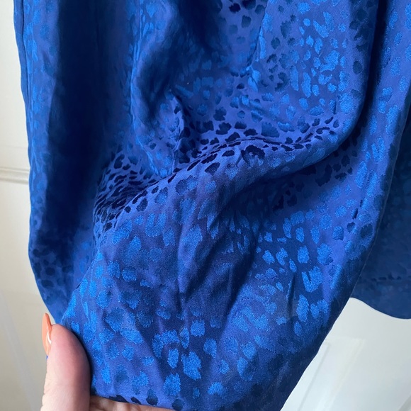 Parker Cobalt Blue Leopard Print Wrap Dress - Picture 7 of 7